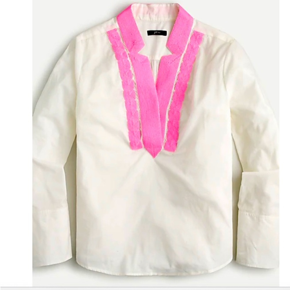 J.Crew tunic blouse PINK. Size Large cotton voile